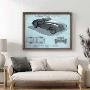 Aston Martin DB1 Blueprint Vintage Auto Print