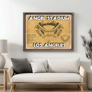Los Angeles Angels - Angel Stadium Vintage Seating Chart Baseball Print