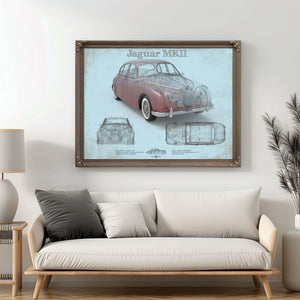 Jaguar Mark 2 MKII Car Original Blueprint Art