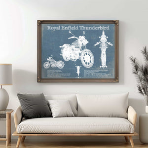 Royal Enfield Thunderbird Blueprint Motorcycle Patent Print