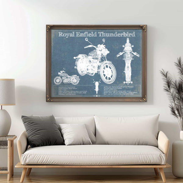 Royal Enfield Thunderbird Blueprint Motorcycle Patent Print