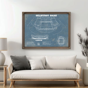 Selhurst Park Stadium A New Crystal Palace Blueprint Vintage Soccer Print
