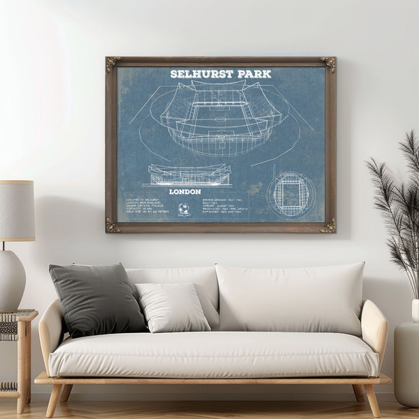 Selhurst Park Stadium A New Crystal Palace Blueprint Vintage Soccer Print