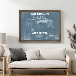 San Antonio Spurs - AT&T Center Vintage Basketball Blueprint NBA