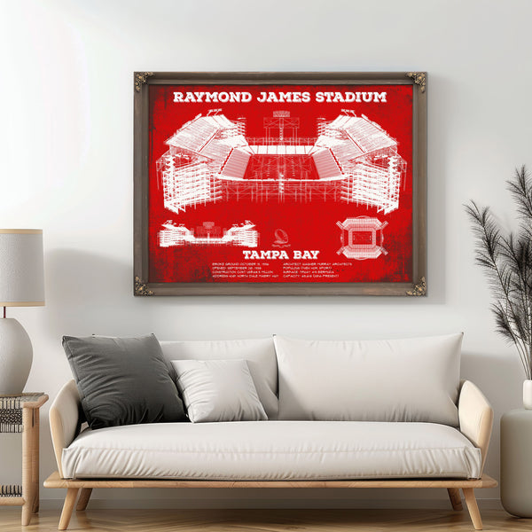 Vintage Tampa Bay Buccaneers Team Color - Raymond James Stadium Print