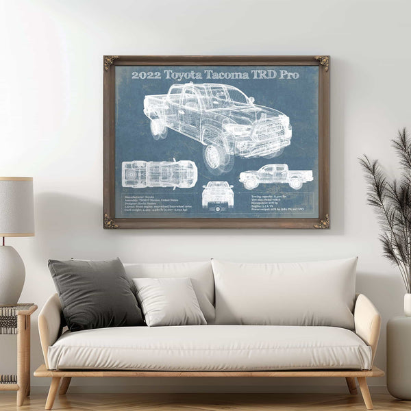 2022 Toyota Tacoma TRD Pro Blueprint Vintage Auto Print