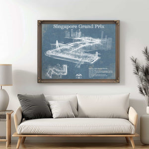 Singapore Grand Prix Blueprint Race Track Print