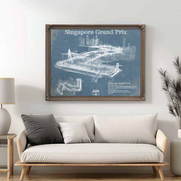 Singapore Grand Prix Blueprint Race Track Print