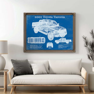 2001 Toyota Tacoma Double Cab Limited Vintage Blueprint Auto Print