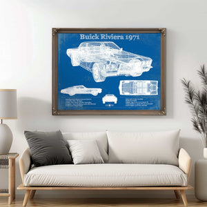 1971 Buick Riviera Blueprint Vintage Auto Print