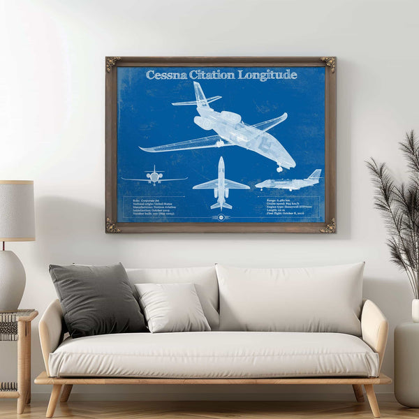 Cessna Citation Longitude Original Blueprint Art