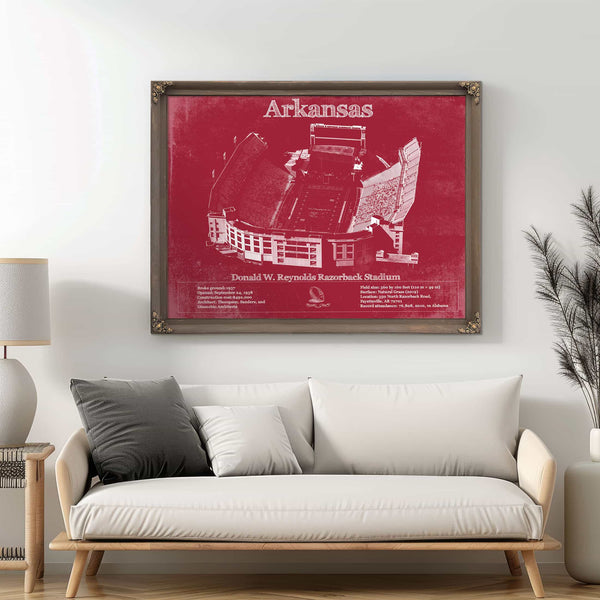 Donald W. Reynolds Razorback Stadium Art - Arkansas Razorbacks Football Art