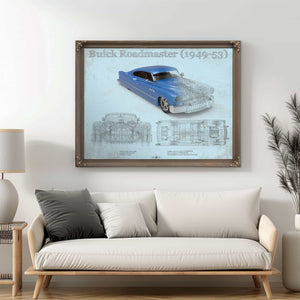 Buick Roadmaster 49-53 Sports Car Blueprint Patent Original Art