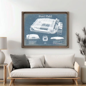 Vintage Detroit Lions Ford Field Wall Art