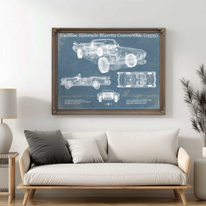 Cadillac Eldorado Biarritz Convertible (1959) Vintage Blueprint Auto Print