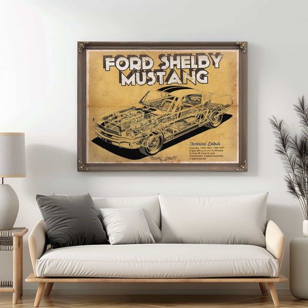 Vintage Ford Shelby Mustang Sports Car Print