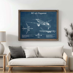 Boeing KC-46 Pegasus Vintage Aviation Blueprint Print - Custom Pilot Name Can Be Added