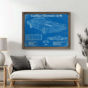Cadillac Eldorado 1978 Vintage Blueprint Auto Print