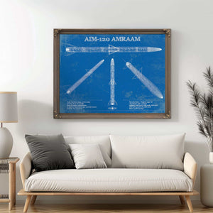 AIM-120 AMRAAM Blueprint Vintage Missile Print