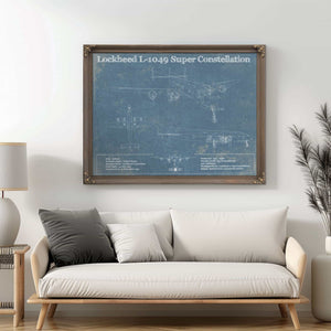 Lockheed L-1049 Super Constellation Vintage Blueprint Airplane Print
