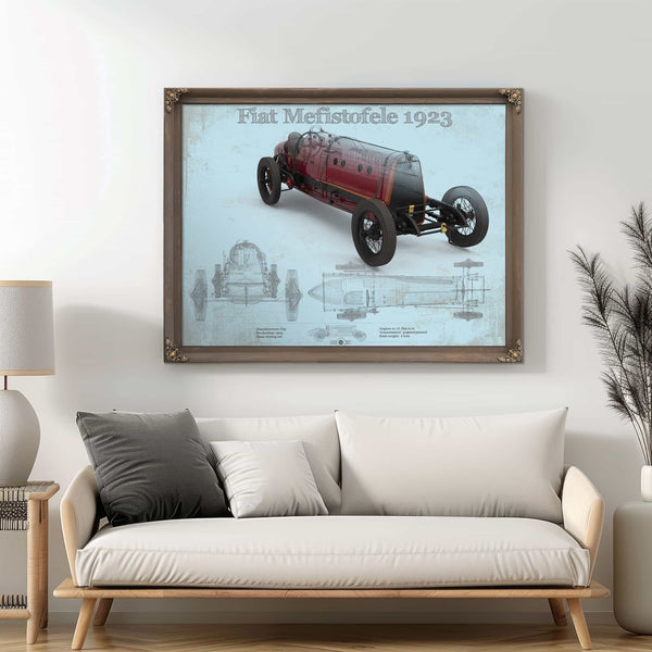Fiat Mephistopheles Blueprint Vintage Auto Print