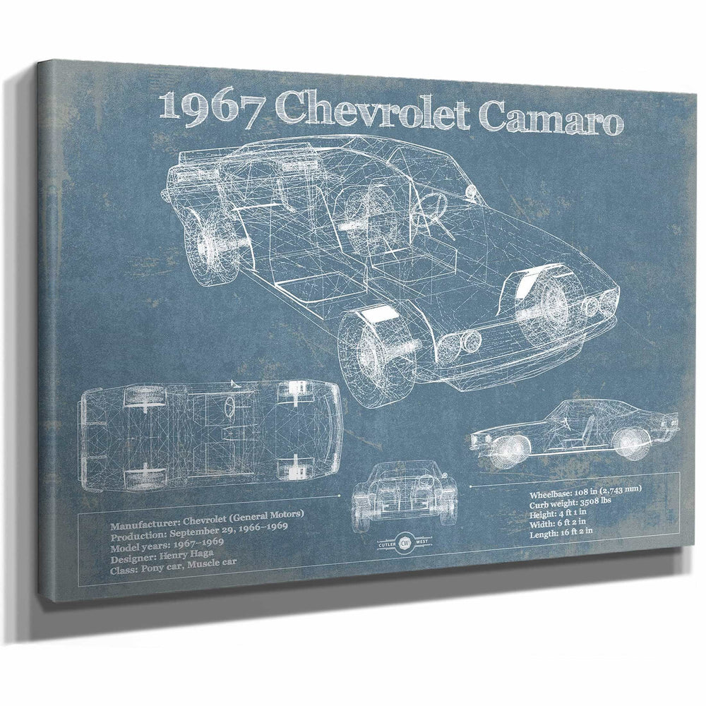 1967 Chevrolet Camaro Original Vintage Car Print