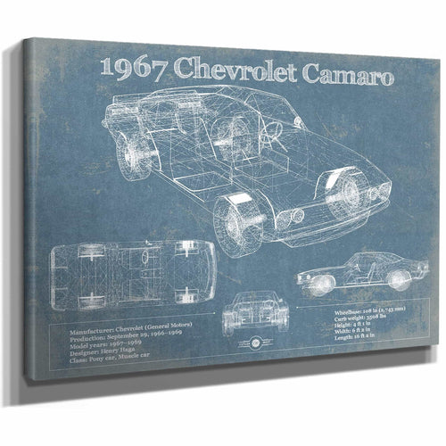 1967 Chevrolet Camaro Original Vintage Car Print