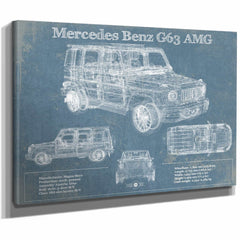 Mercedes Benz GLE580 (2020) Blueprint Vintage Auto Print