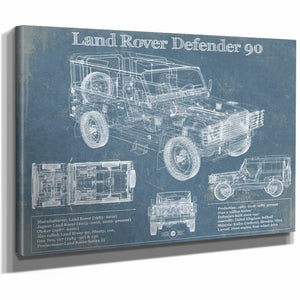 Land Rover Defender 90 Blueprint Vintage Auto Patent Print