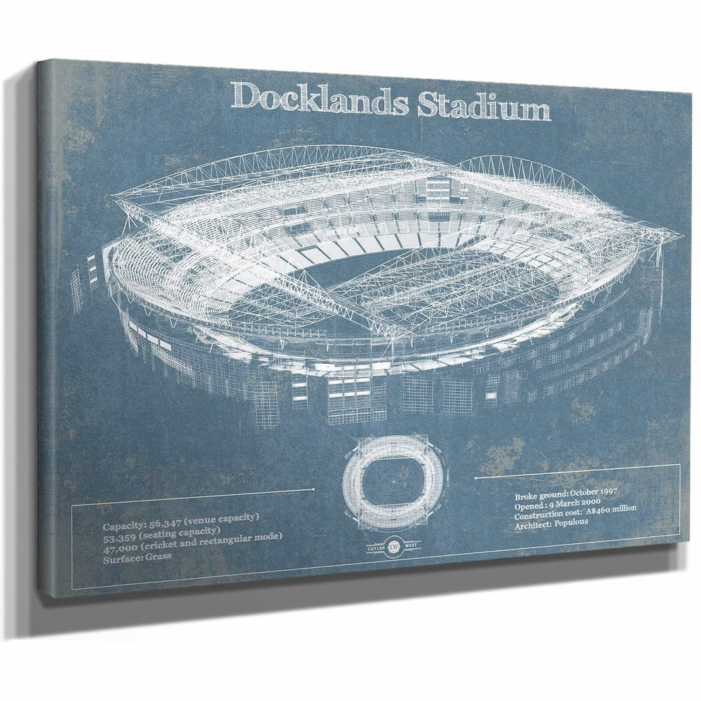 Docklands Stadium (Marvel Stadium) Vintage Australian Football AFL Stadium Print