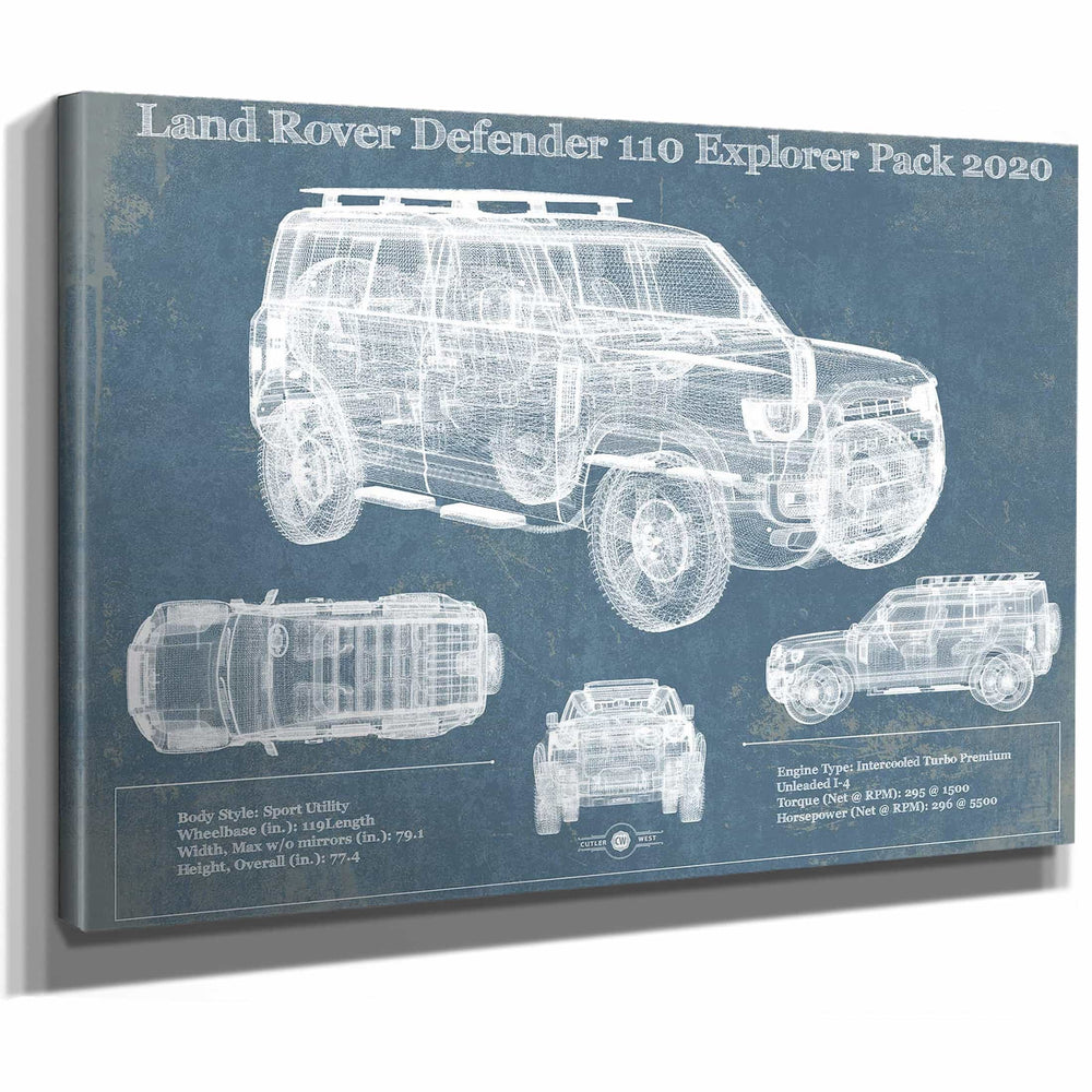 Land Rover Defender 110 Explorer Pack Vintage Blueprint Auto Print