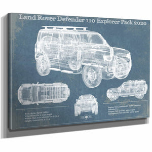 Land Rover Defender 110 Explorer Pack Vintage Blueprint Auto Print