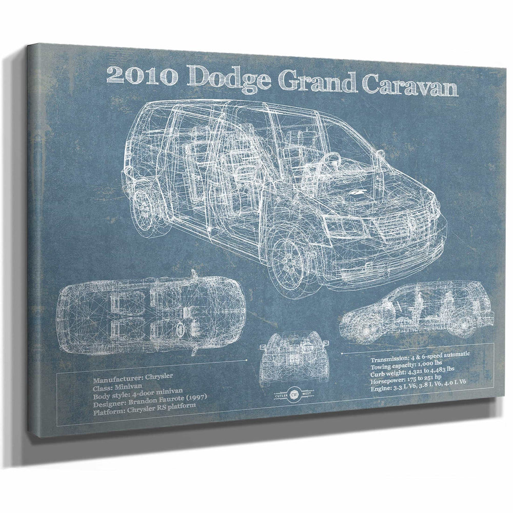 2010 Dodge Grand Caravan Vintage Blueprint Auto Print