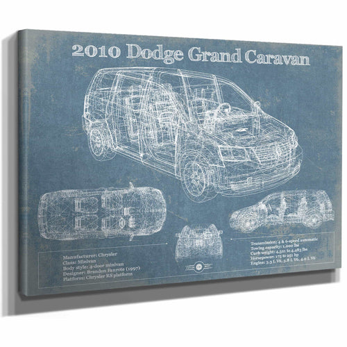 2010 Dodge Grand Caravan Vintage Blueprint Auto Print
