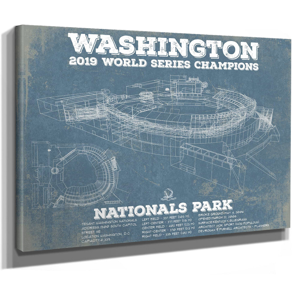 Washington Nationals - National Park Vintage Stadium Blue Print