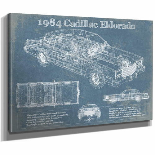 1984 Cadillac Eldorado Vintage Blueprint Auto Print