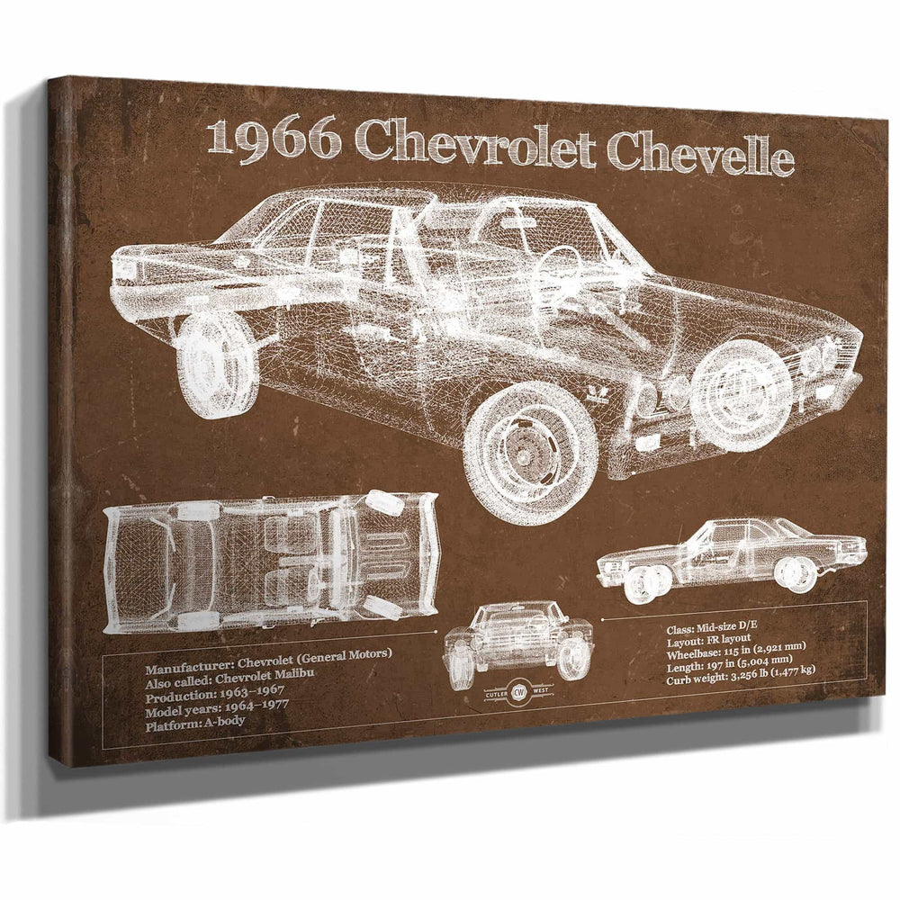 1966 Chevelle Chevelle (Malibu) SS-396 Hardtop Coupe Original Blueprint Art