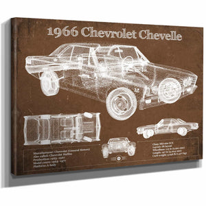 1966 Chevelle Chevelle (Malibu) SS-396 Hardtop Coupe Original Blueprint Art