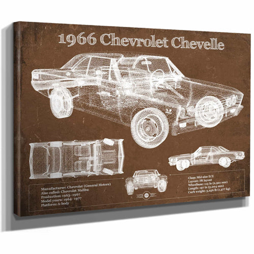 1966 Chevelle Chevelle (Malibu) SS-396 Hardtop Coupe Original Blueprint Art