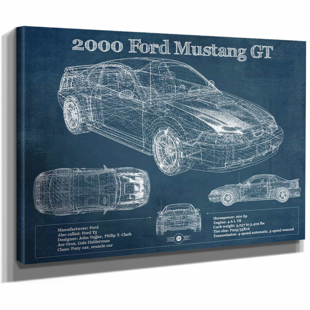 2000 Ford Mustang GT Original Blueprint Art