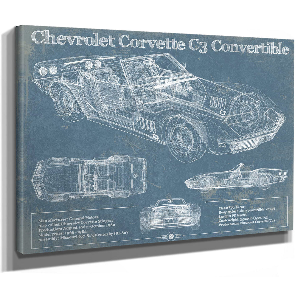 Chevrolet Corvette C3 Convertible Vintage Auto Print