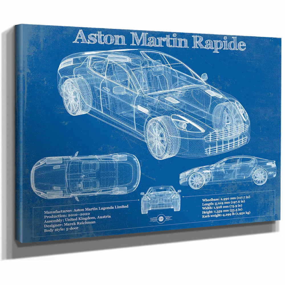 2011 Aston Martin Rapide Vintage Blueprint Auto Print