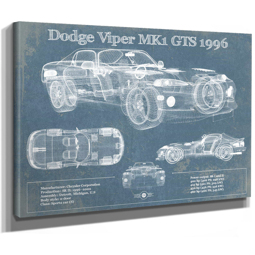Dodge Viper Vintage Blueprint Auto Print