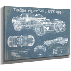 Dodge Viper Vintage Blueprint Auto Print