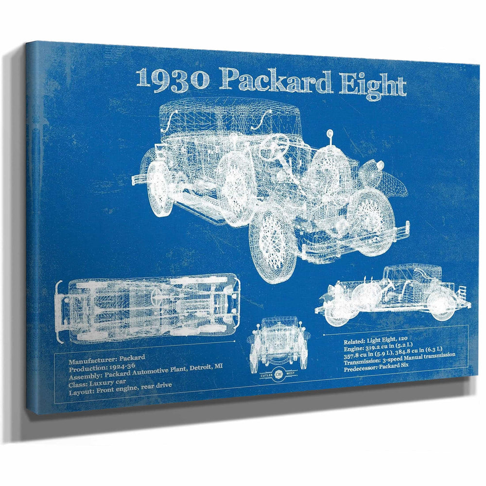 1930 Packard Eight Vintage Blueprint Auto Print