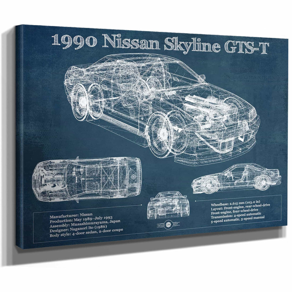 1990 R32 Skyline GTS-T Original Blueprint Art