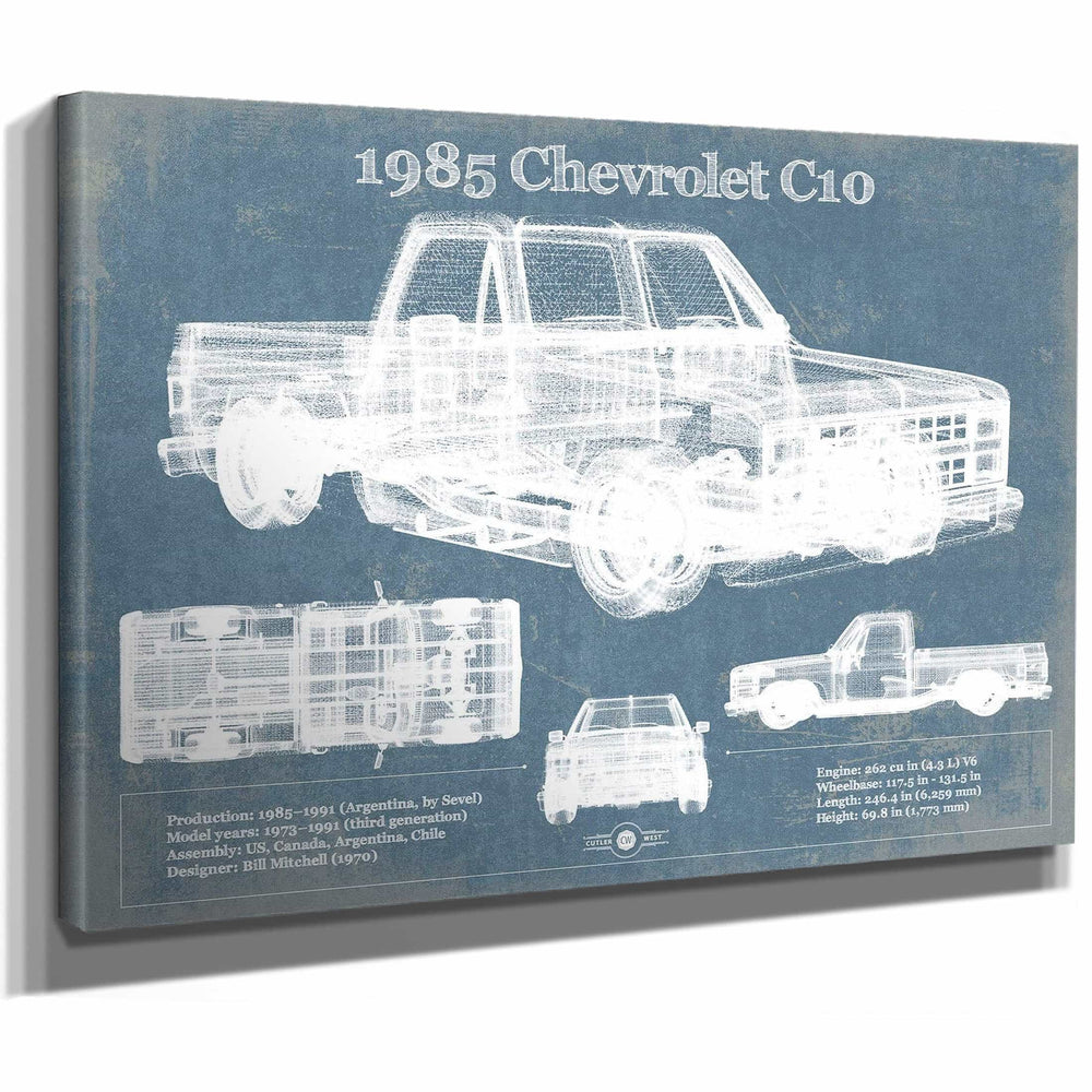 1985 Chevy C10 Vintage Blueprint Auto Print