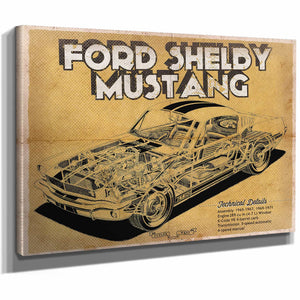 Vintage Ford Shelby Mustang Sports Car Print