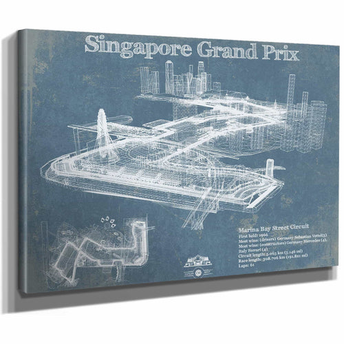 Singapore Grand Prix Blueprint Race Track Print