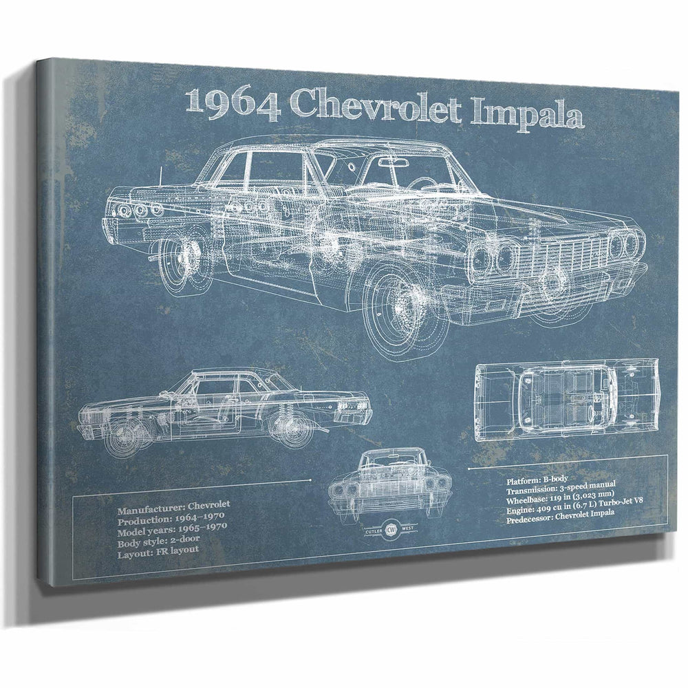 1964 Chevrolet Impala Original Blueprint Art